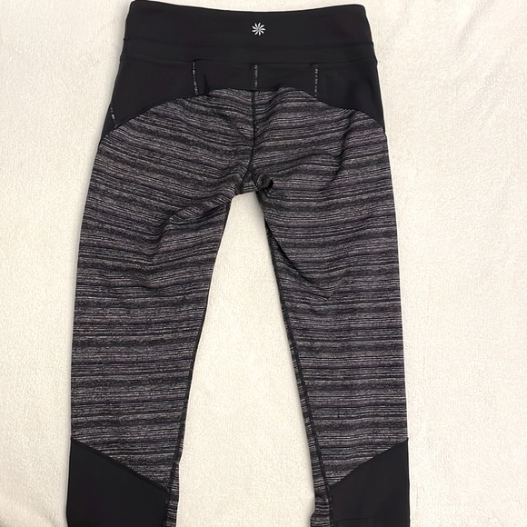 Athleta Energy Workout Running Capris. Black and Purple. Size S. - Picture 3 of 7